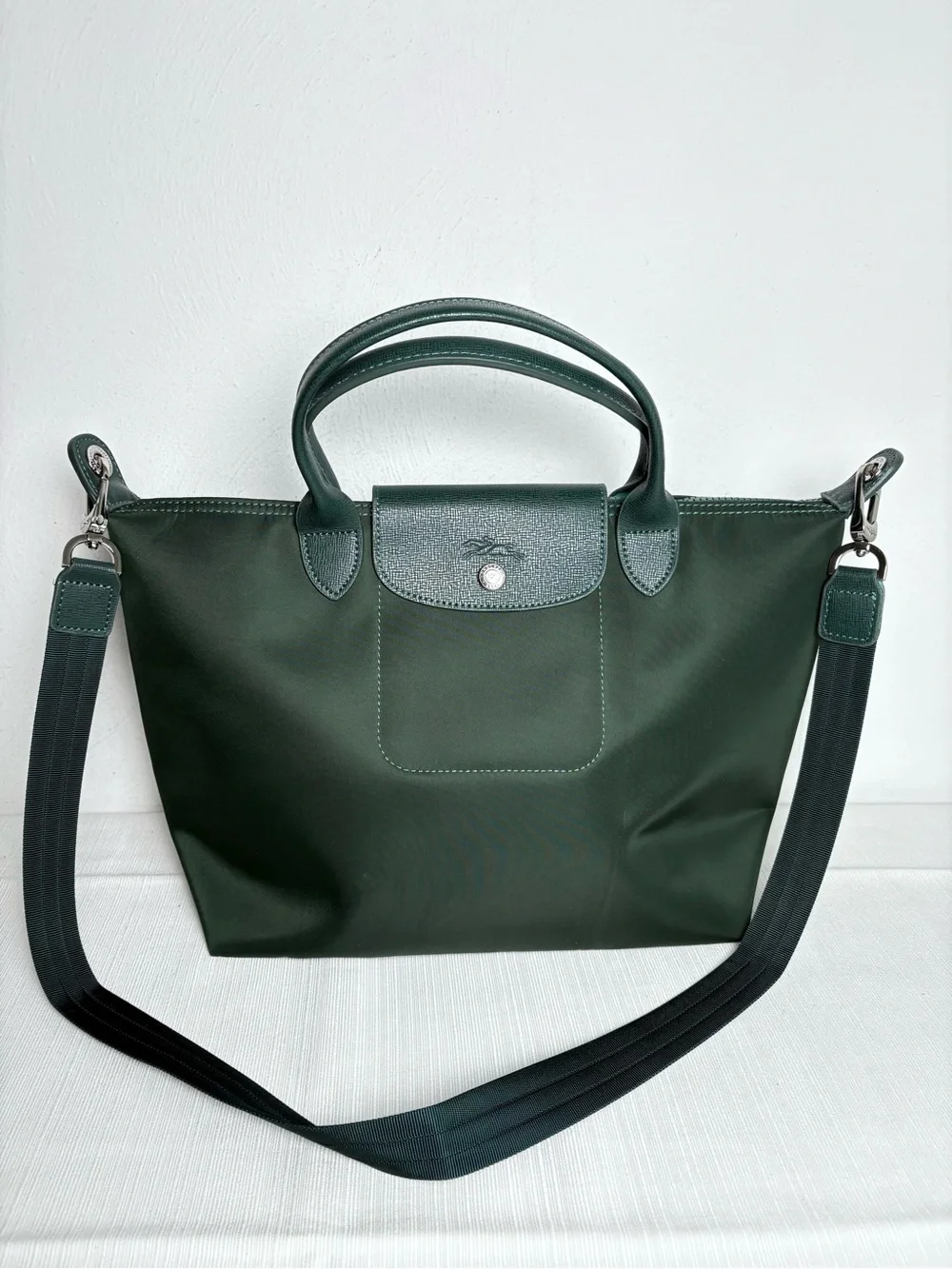 LONGCHAMP Le Pliage M Energy Forest Green Tote Bag Purse